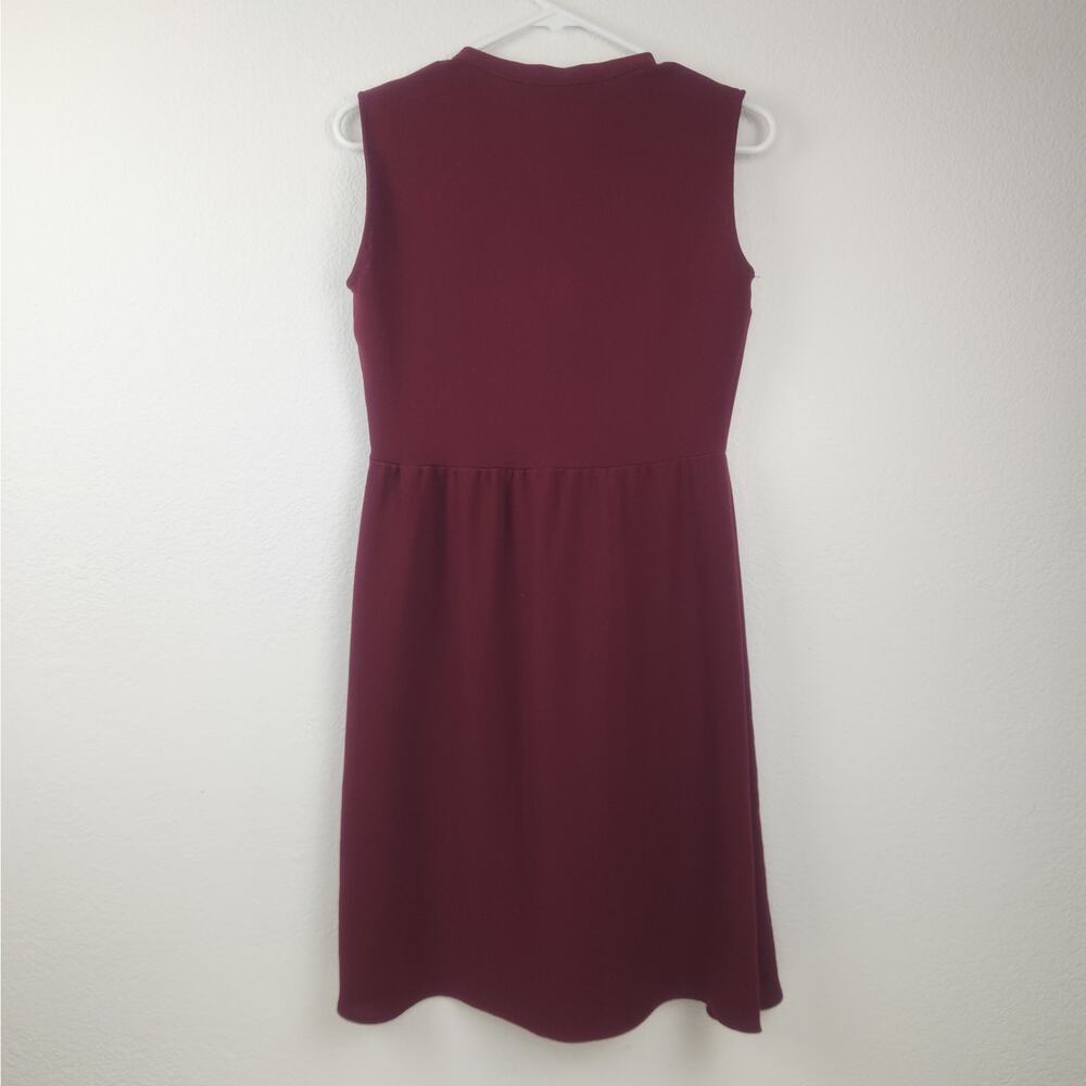 L'autre Chose Burgundy Dress Size 38 Italian US 6 Sleeveless Knee Length NWT - Picture 4 of 9